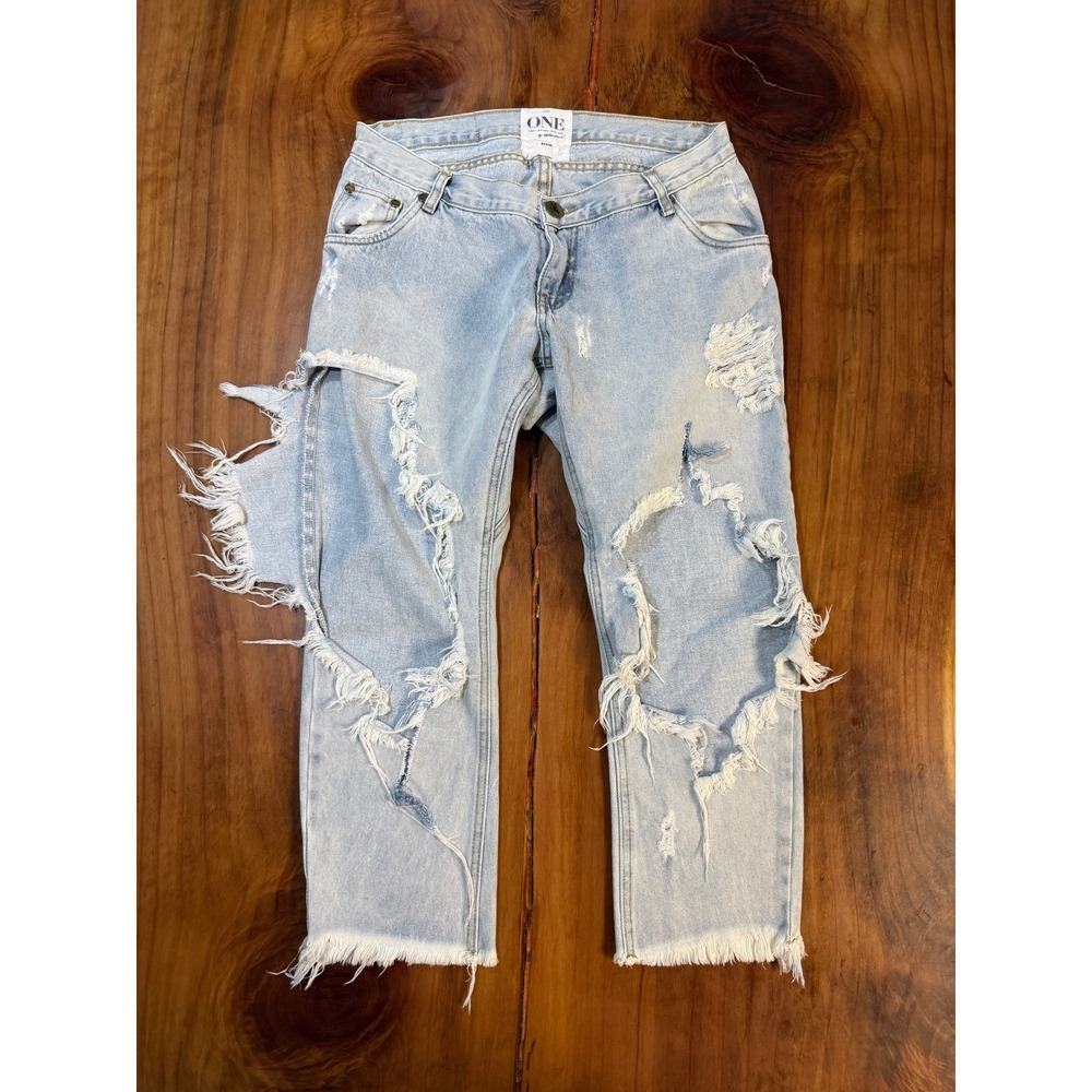 One Teaspoon Jeans Women's 30 Lonely Boys Denim Cotton Destroyed Distressed EE12